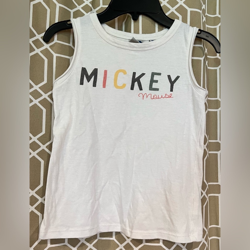 Mickey Mouse Junk Food Off White Tank Top! Kids Medium.